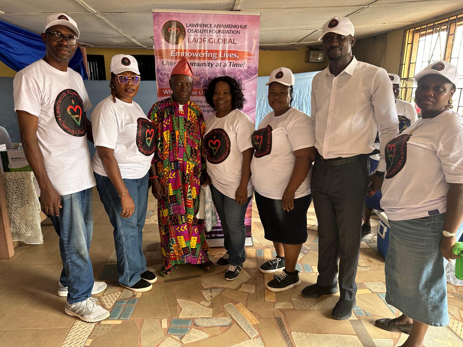 LAOF team members standing together at a community event