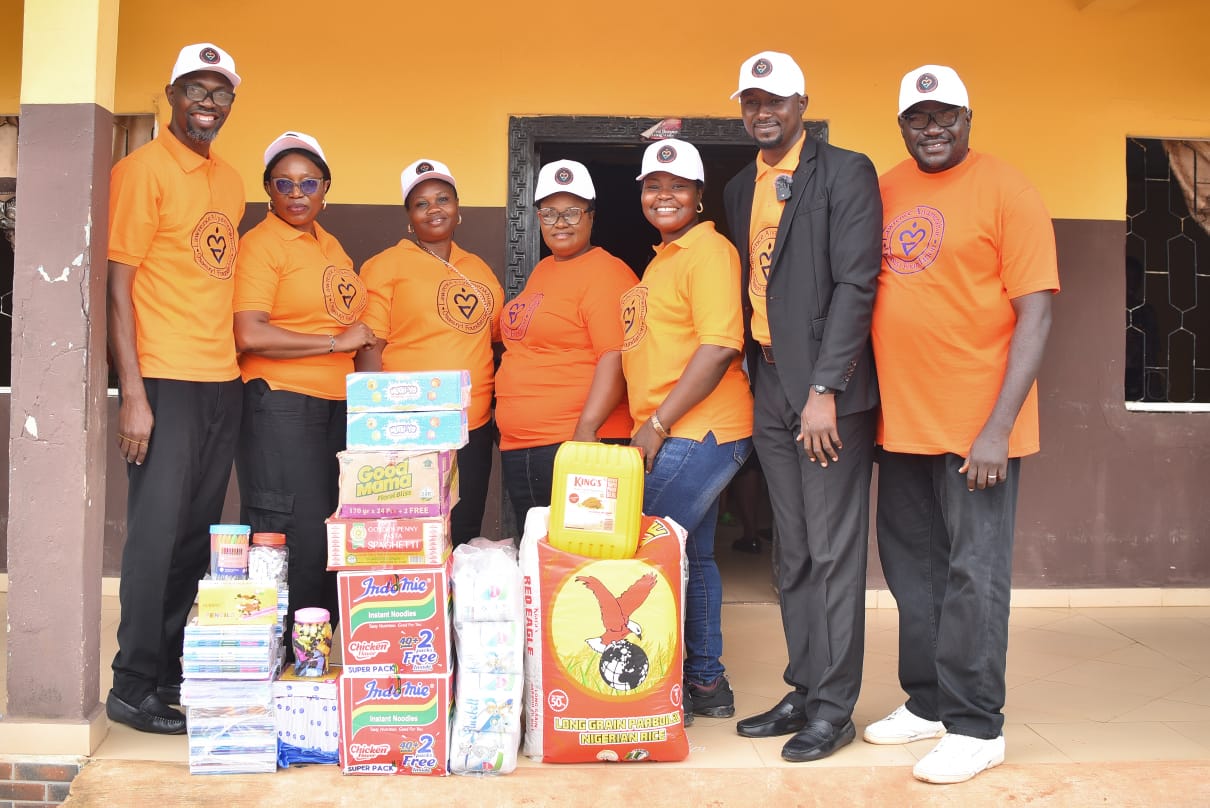 LAOF team members gathered with donated supplies